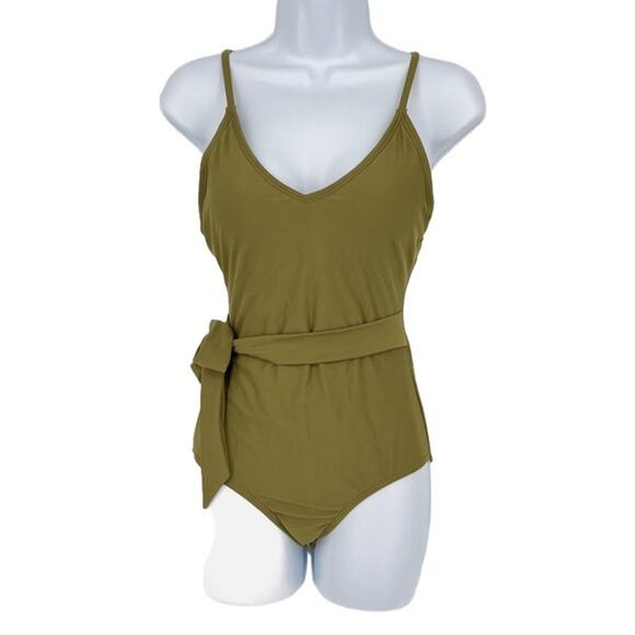 Swimsuit Traditional Style Classic One Piece in Sage Green Size Large - Picture 1 of 9